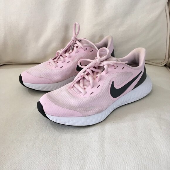 Nike Revolution Girls Pink/Gray Running Sneakers Sz 4Y - Picture 1 of 6